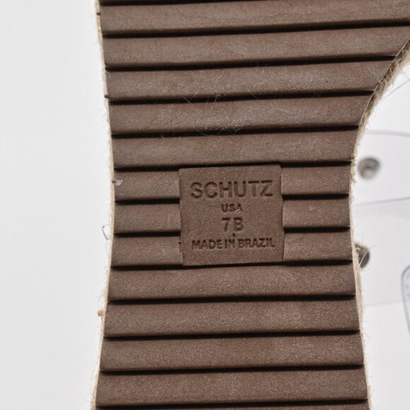 SCHUTZ Cristiane Espadrille Platform Wedge Sandals Womens Sz 7 Clear Rhinestone - Picture 9 of 10